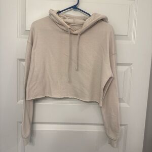 Women's Cream Cropped Hoodie
